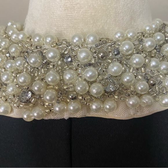 Eight Sixty black fit and flare sleeveless dress with pearl collar Size S - Picture 6 of 9